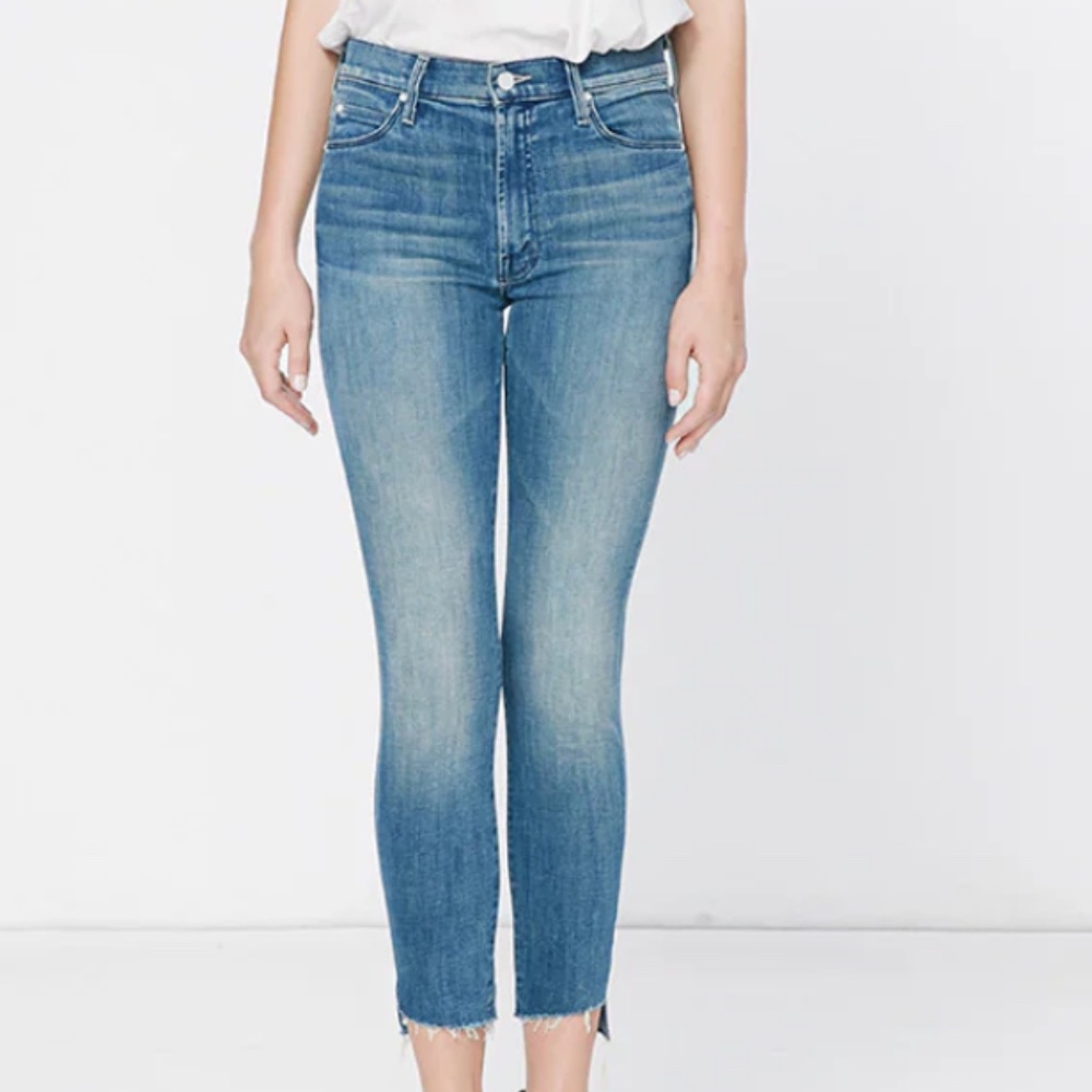 Mother The Stunner Zip Ankle Step Fray Jeans in “Good Girls Do”